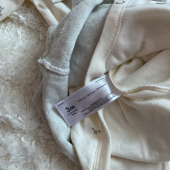 NWT SIZE 3 MO Carter's Light Gray Cable Knit Dress w/ Cream Onesie - Picture 10 of 13